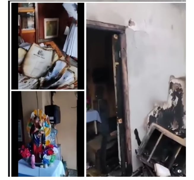 Imagem de Nossa Senhora intacta após incêndio
